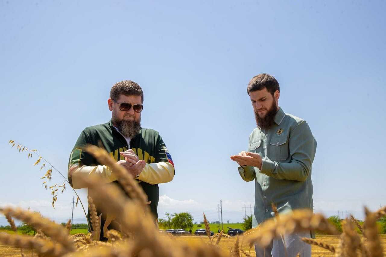 Chechen Head Ramzan Kadyrov with his son-in-law, Deputy Prime Minister Viskhan Matsuev. Via social media.