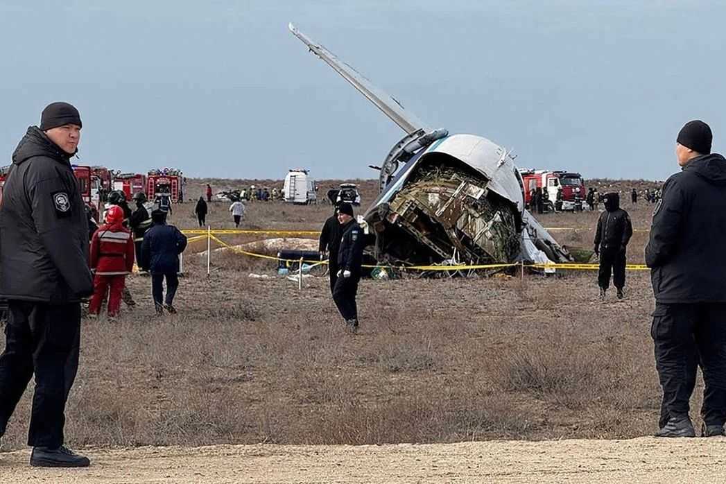 The aftermath of the deadly Azerbaijan Airlines crash in December 2024. Photo: TASS.