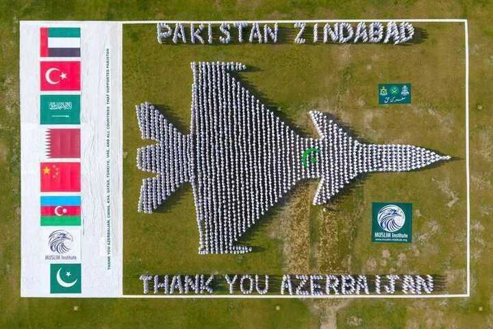 A flashmob at a Pakistani air force base following the May 2025 India-Pakistan clashes. Photo: MUSLIM Institute.
