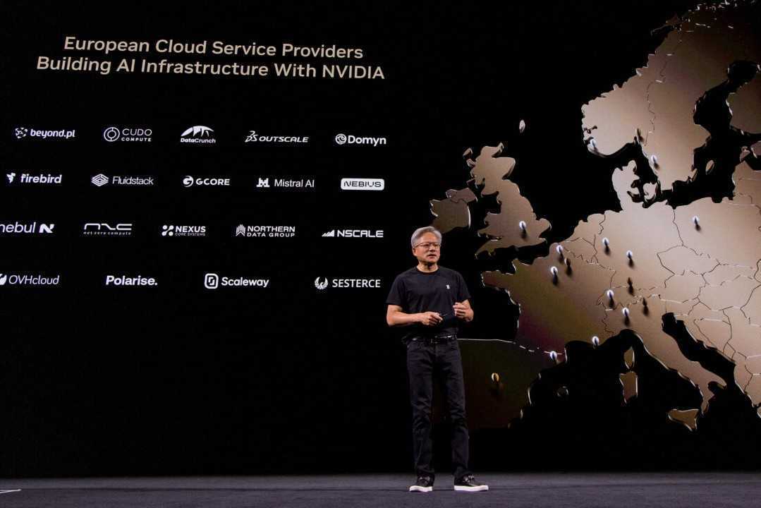 Nvidia CEO Jensen Huang unveils the company’s vision for AI factories across Europe. Photo: Nvidia.
