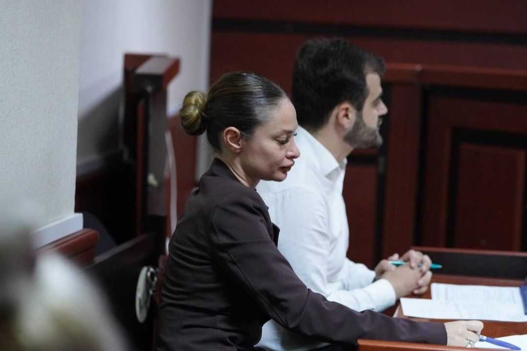 Albi Kordzaia during her trial. Photo: Netgazeti.