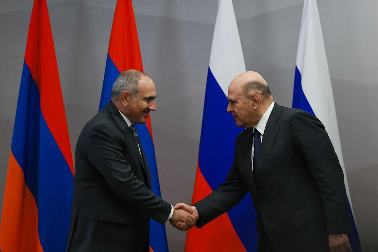 Armenian Prime Minister Nikol Pashinyan and Russian Prime Minister Mikhail Mishustin. Official photo.