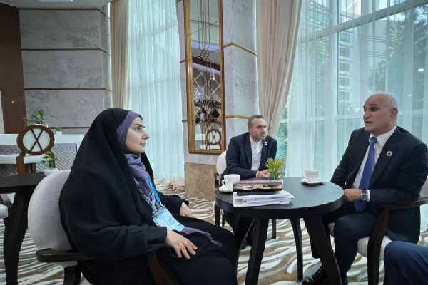 Iranian Minister of Roads and Urban Development Farzaneh Sadegh meets with Azerbaijani Deputy Prime Minister Shahin Mustafayev. Photo: IRNA.