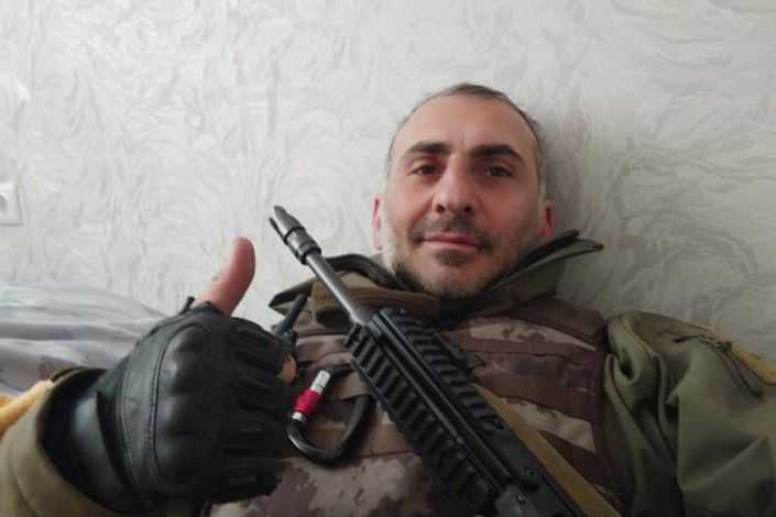 Aleko Elisashvili in Ukraine during Russia's full-scale invasion. Photo: Aleko Elisashvili/Facebook.