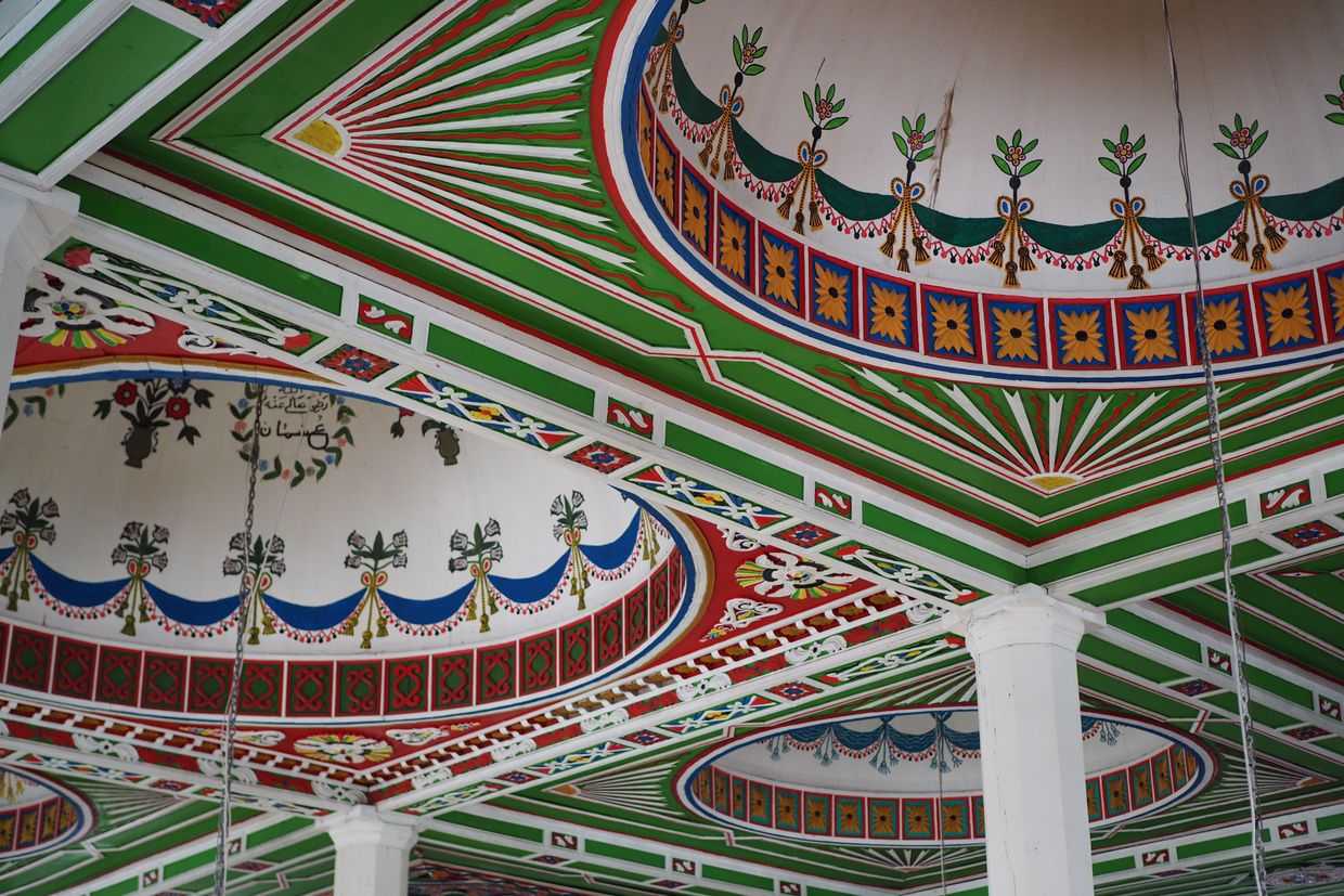 The ceiling in the Ghorjomi mosque. Photo: Patricia Lopez Calvo/OC Media.