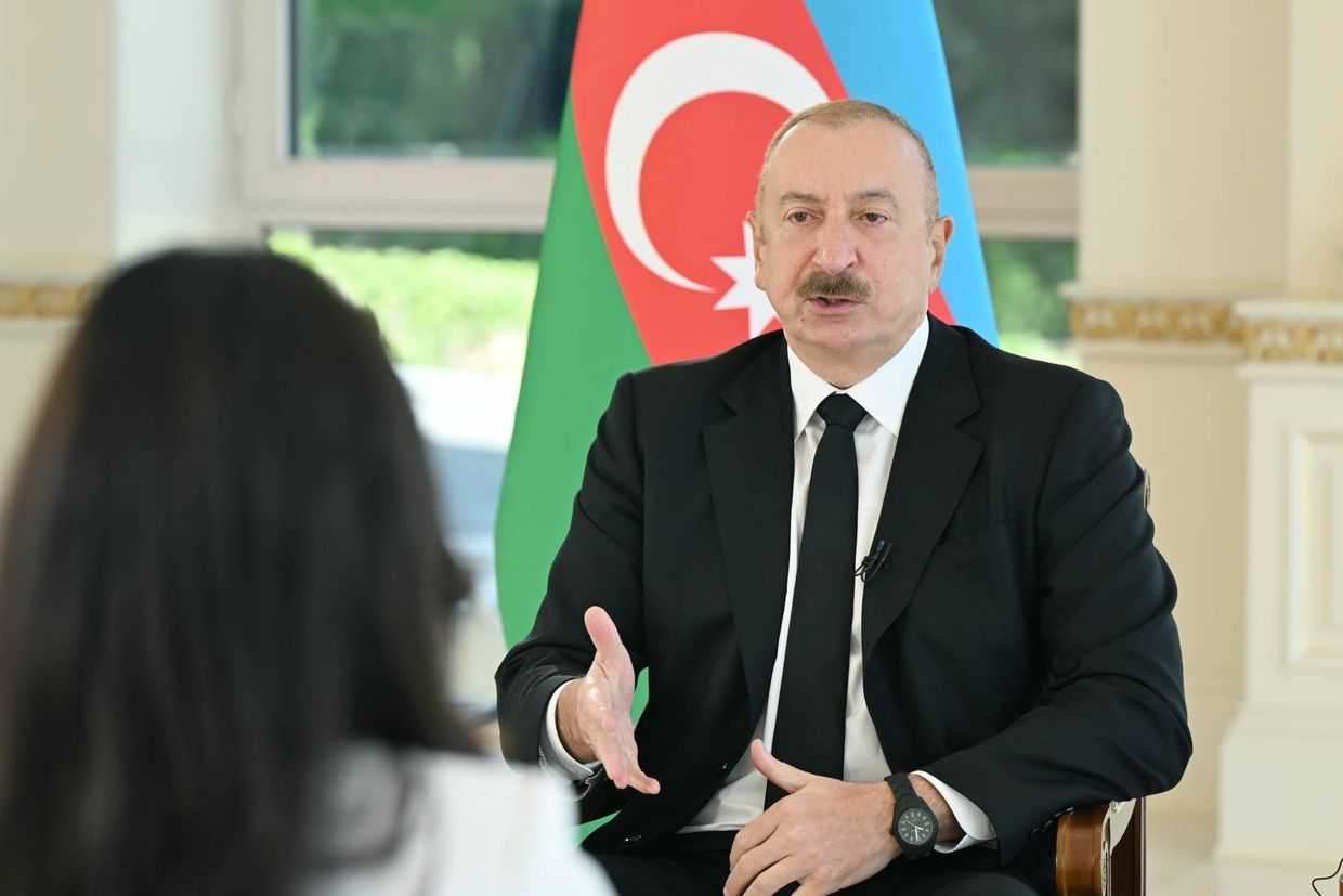 Ilham Aliyev, during an interview with AlArabiya, a Saudi Arabian TV channel. Official photo.