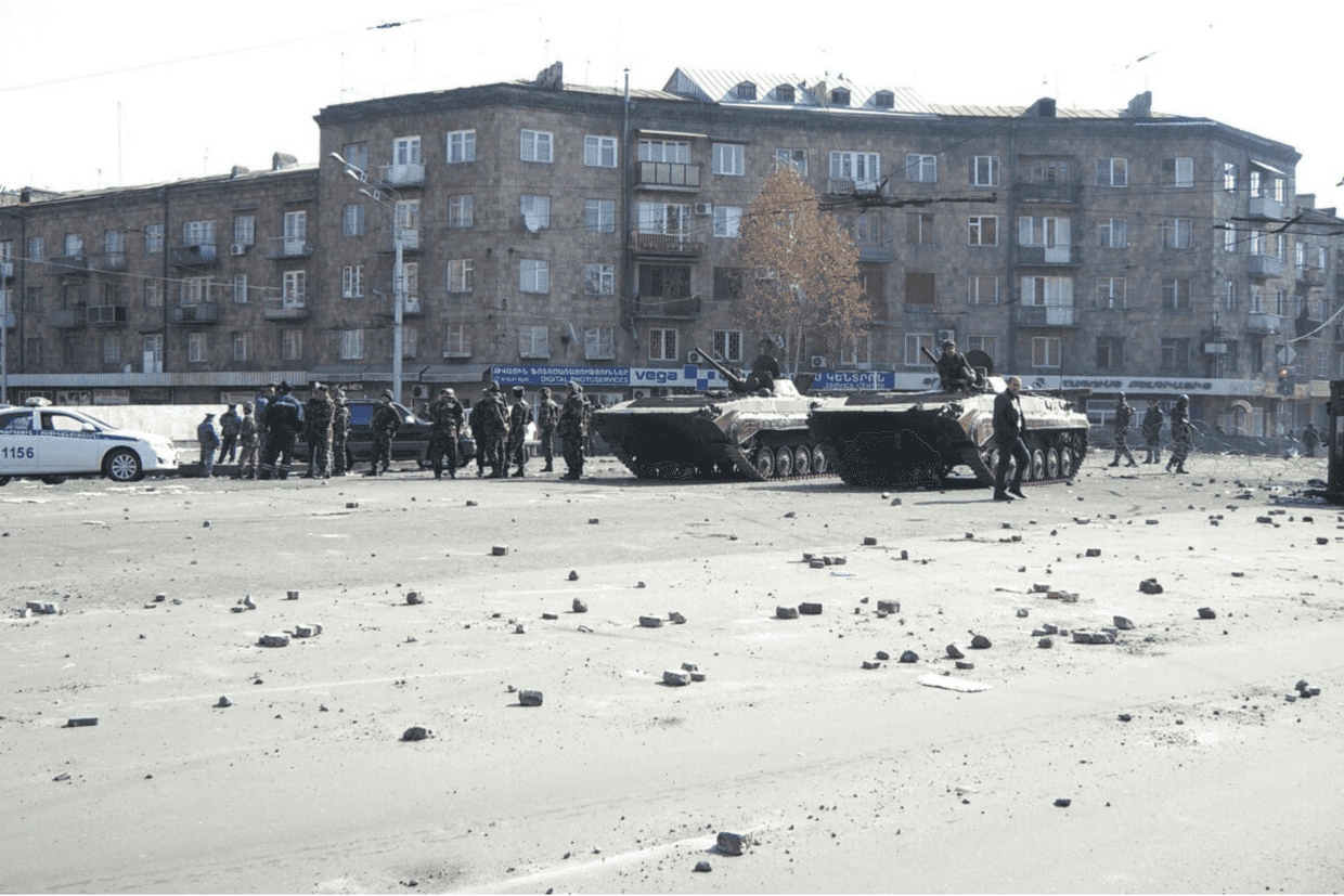 Yerevan after the deadly dispersal of protests in March 2008. Photo: Gegham Vardanyan/Media.am.