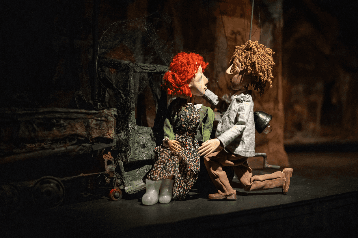 The puppets for Alfred and Violetta in their titular play. Courtesy photo.