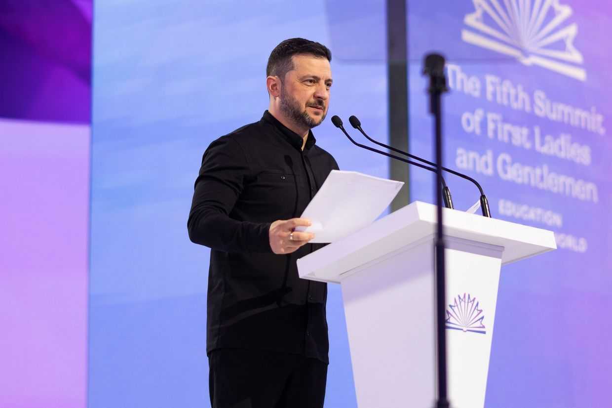 Ukrainian President Volodymyr Zelenskyi during a press conference in September 2025. Official photo.