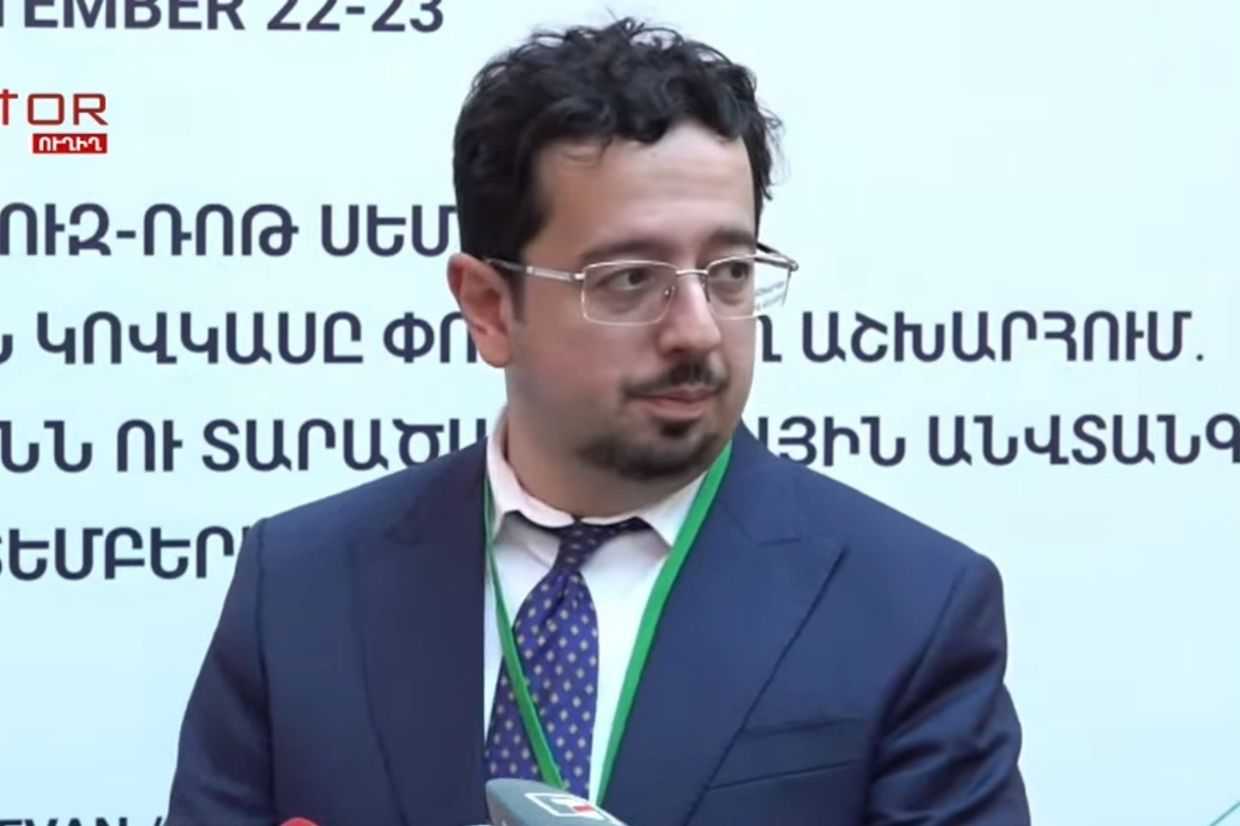 Murad Muradov, the deputy director of the Baku-based Topchubashov Centre. Screengrab from video.