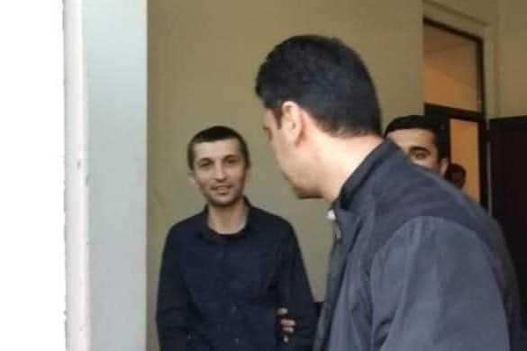 Imprisoned journalist Polad Aslanov in a photo taken by his wife, Gulmira Aslanova, after a court hearing.