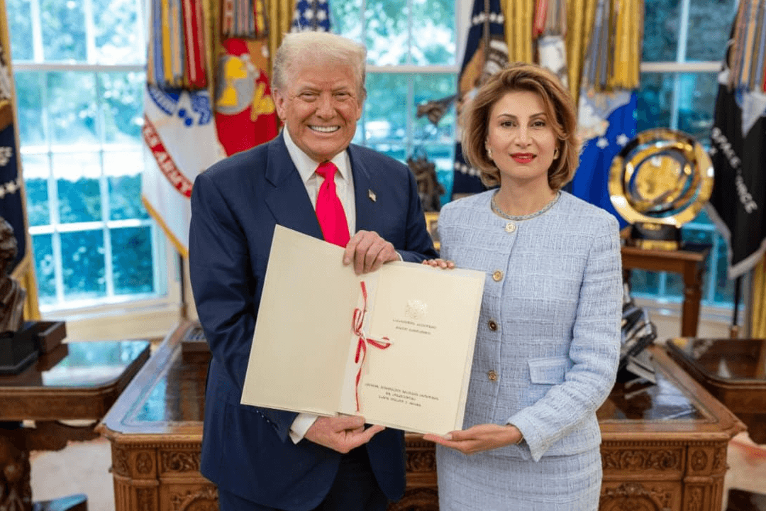 US President Donald Trump and Georgian Ambassador to the US Tamar Taliashvili. Official photo.