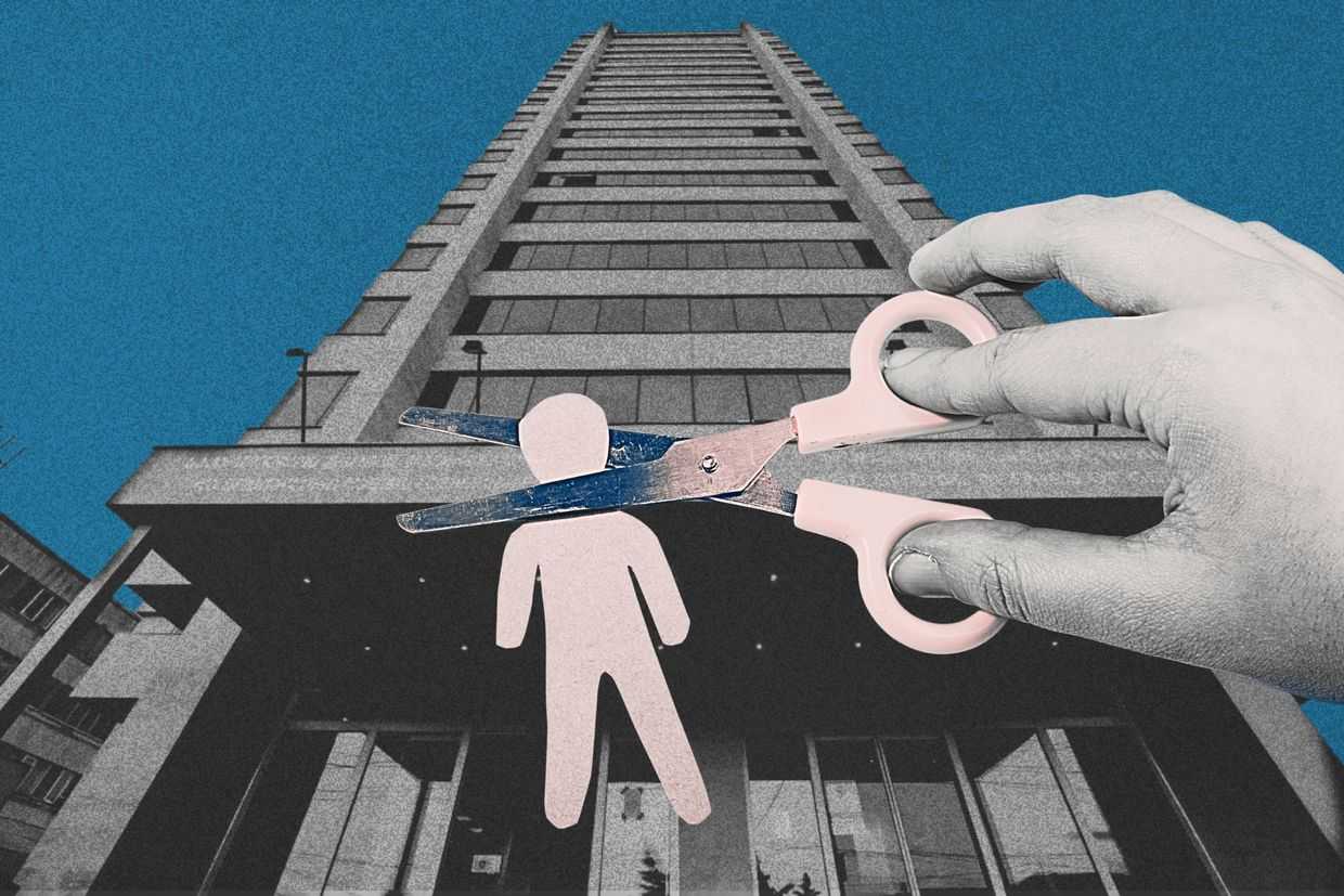 Building of the Labour, Health, and Social Affairs Ministry of Georgia. Graphic by Tamar Shvelidze/OC Media.