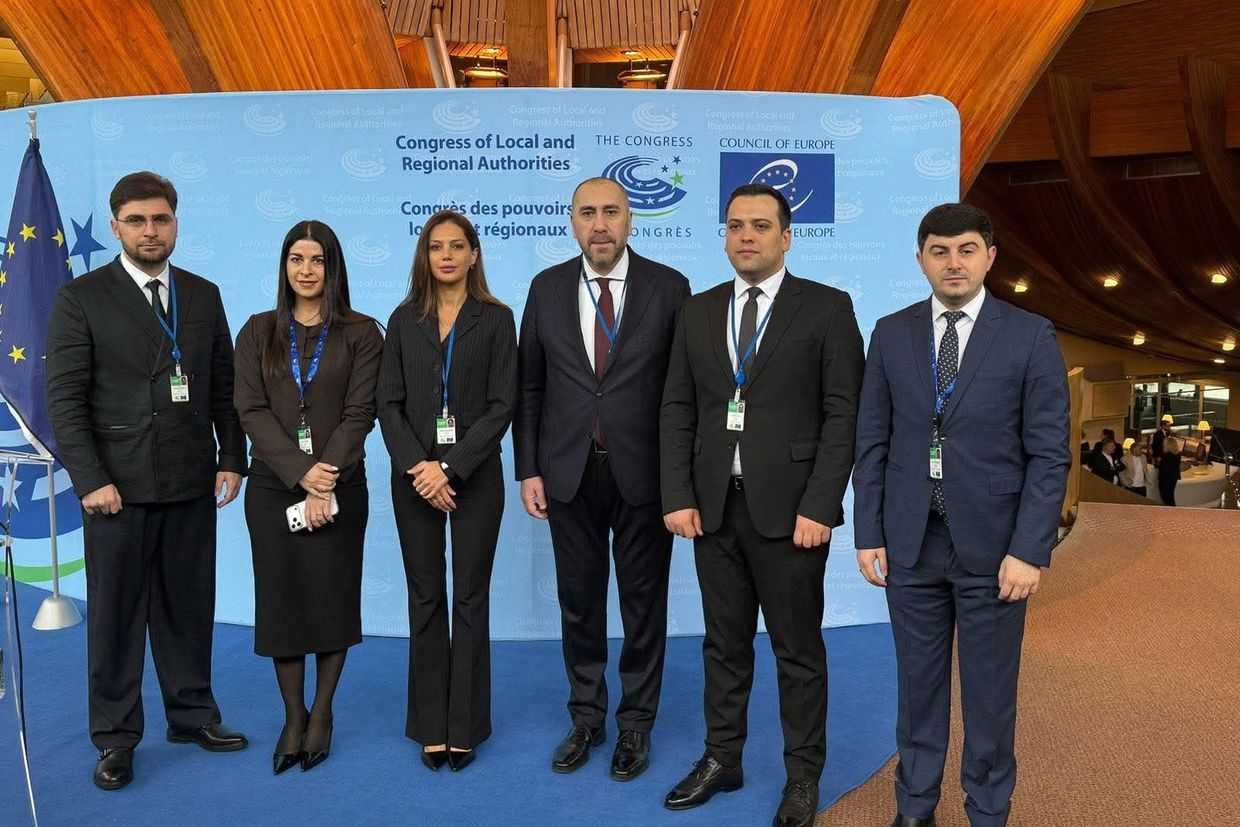 Representatives of Georgian Dream in the Congress of Local and Regional Authorities of the Council of Europe. Official photo.
