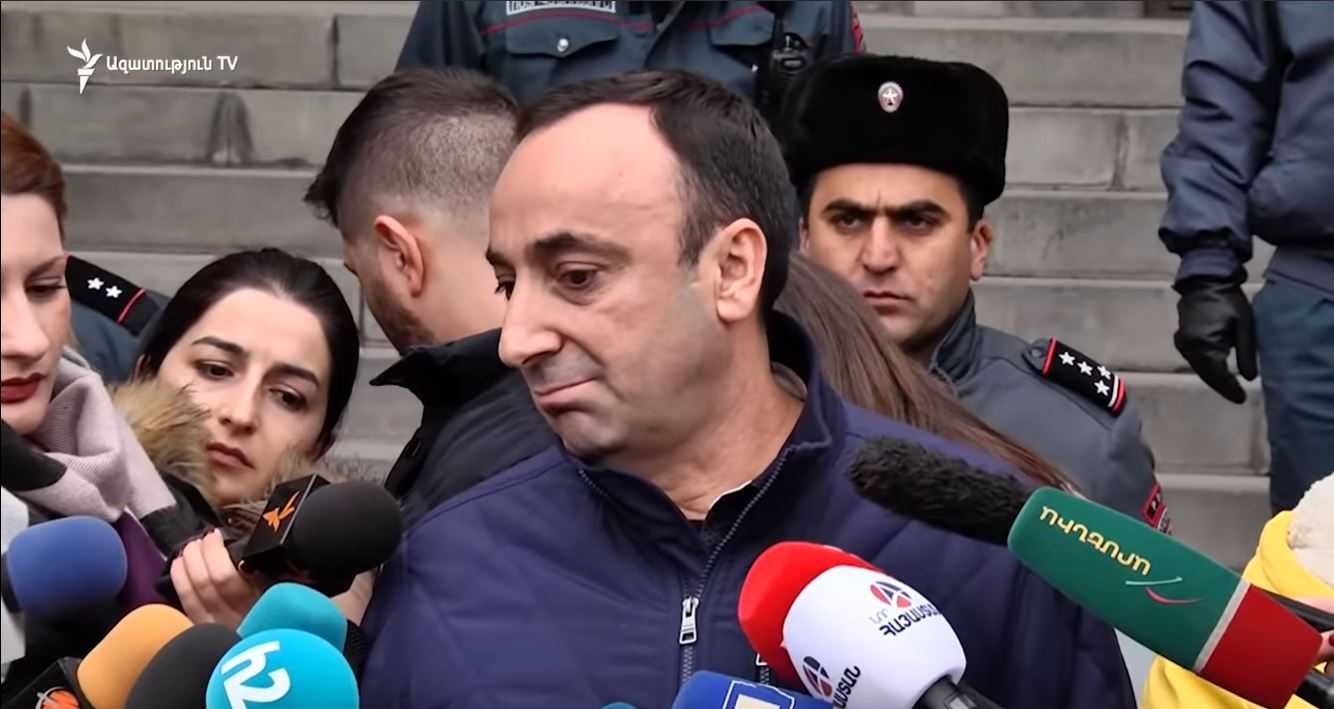 Hrayr Tovmasyan.  Photo: RFL, still from video.