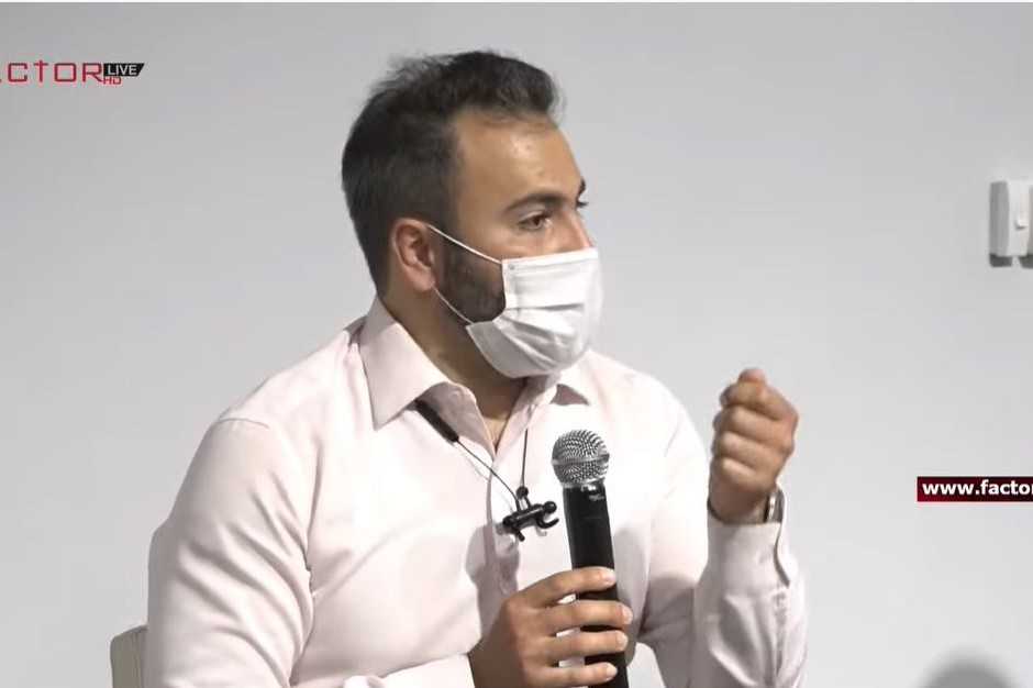 Screenshot of live-stream of 1 March case plaintiff press conference. 