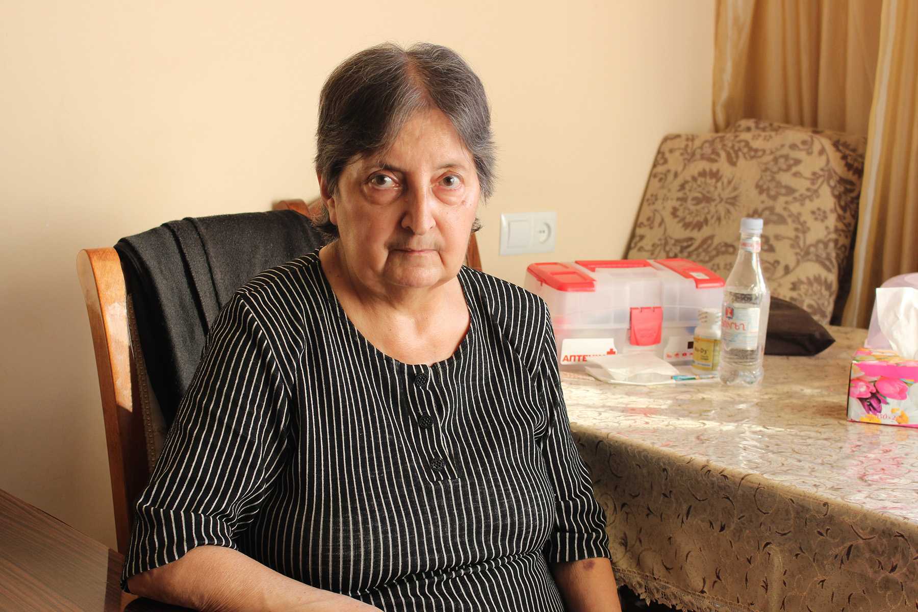 Shoghik Hekimyan-Godalazian, a survivor of the Beirut explosion. Photo: Nellie Petrossian/OC Media.