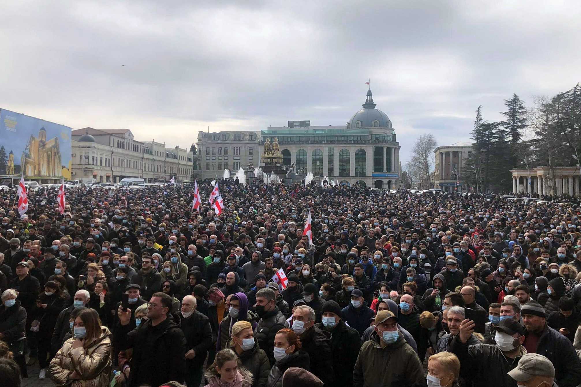 The protest in Kutaisi on 28 February. Photo: EMC.