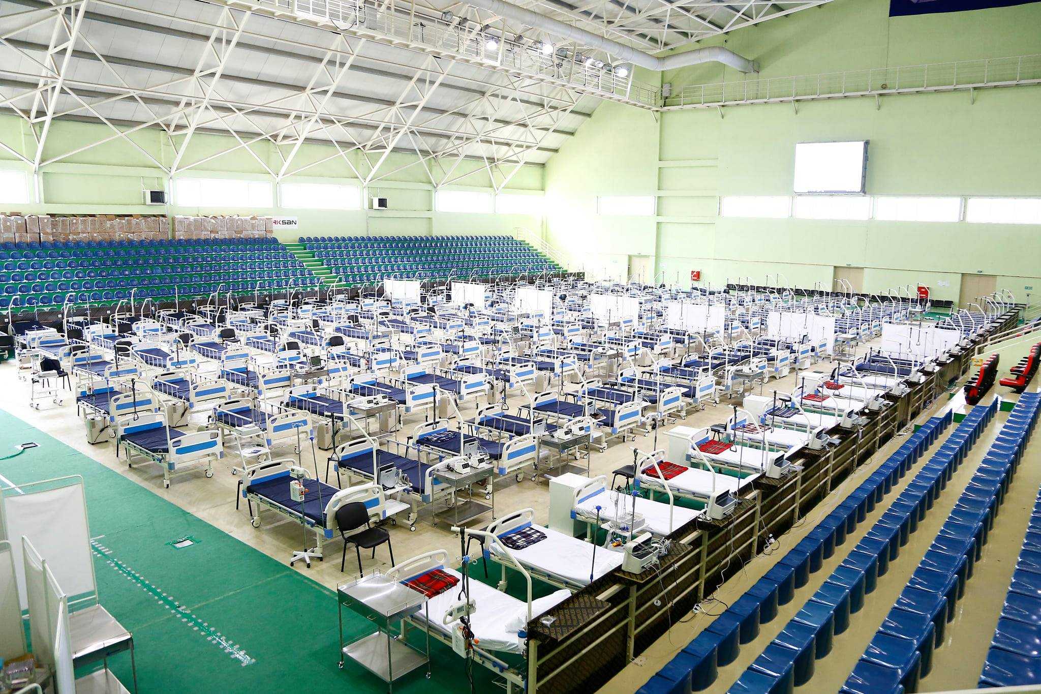 A field hospital, housing 91 patients, in Olympic Village in Didi Dighomi, Tbilisi. Photo: Health Ministry of Georgia. 