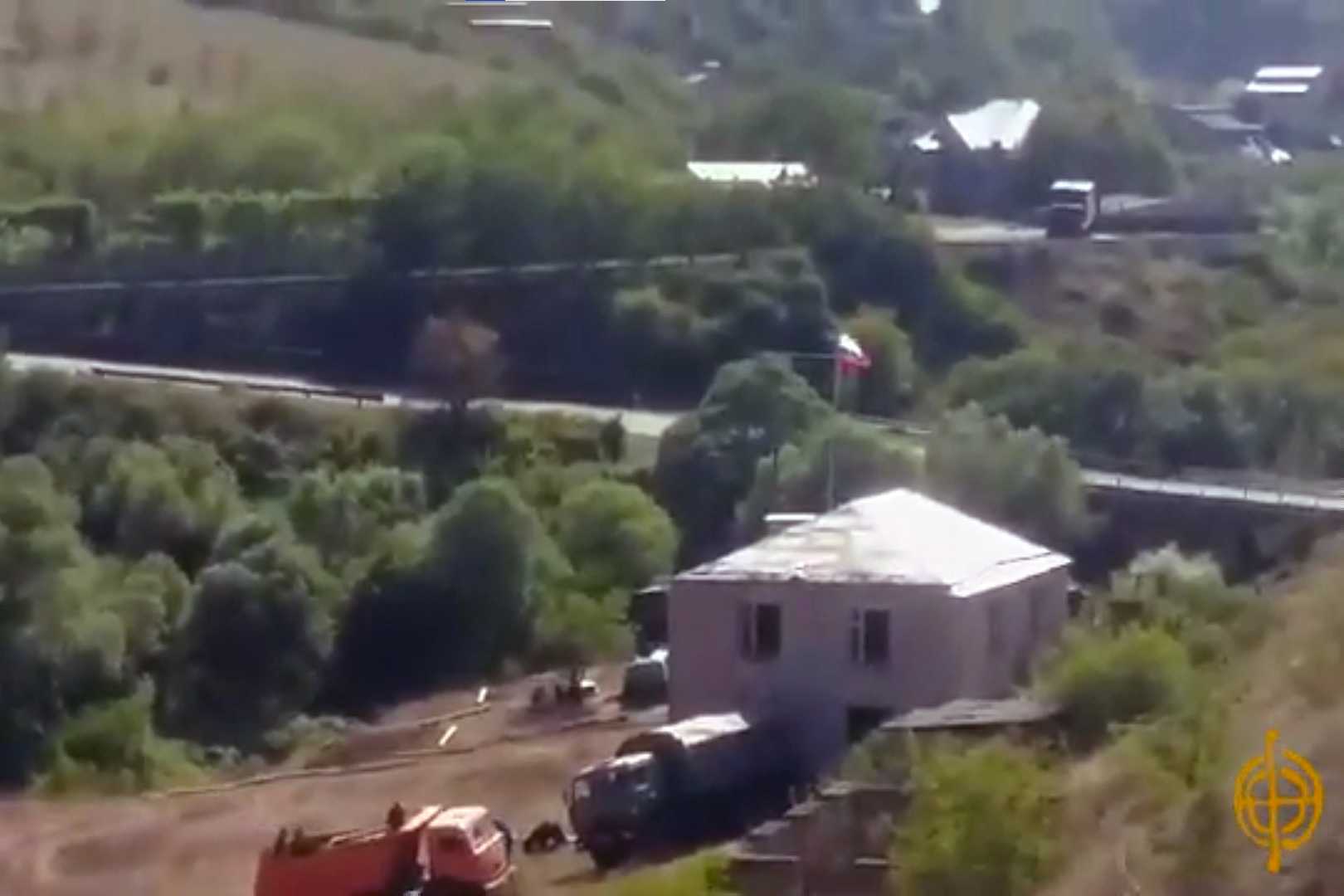 Russian troops near the village of Voskepar. Image via Hetq.