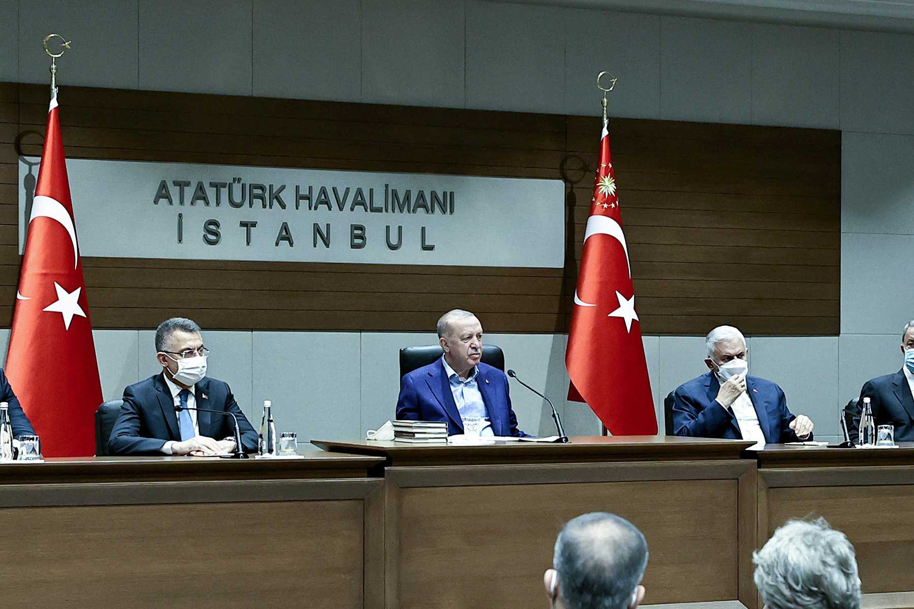 Erdoğan at press conference. Photo via Anadolu Agency.