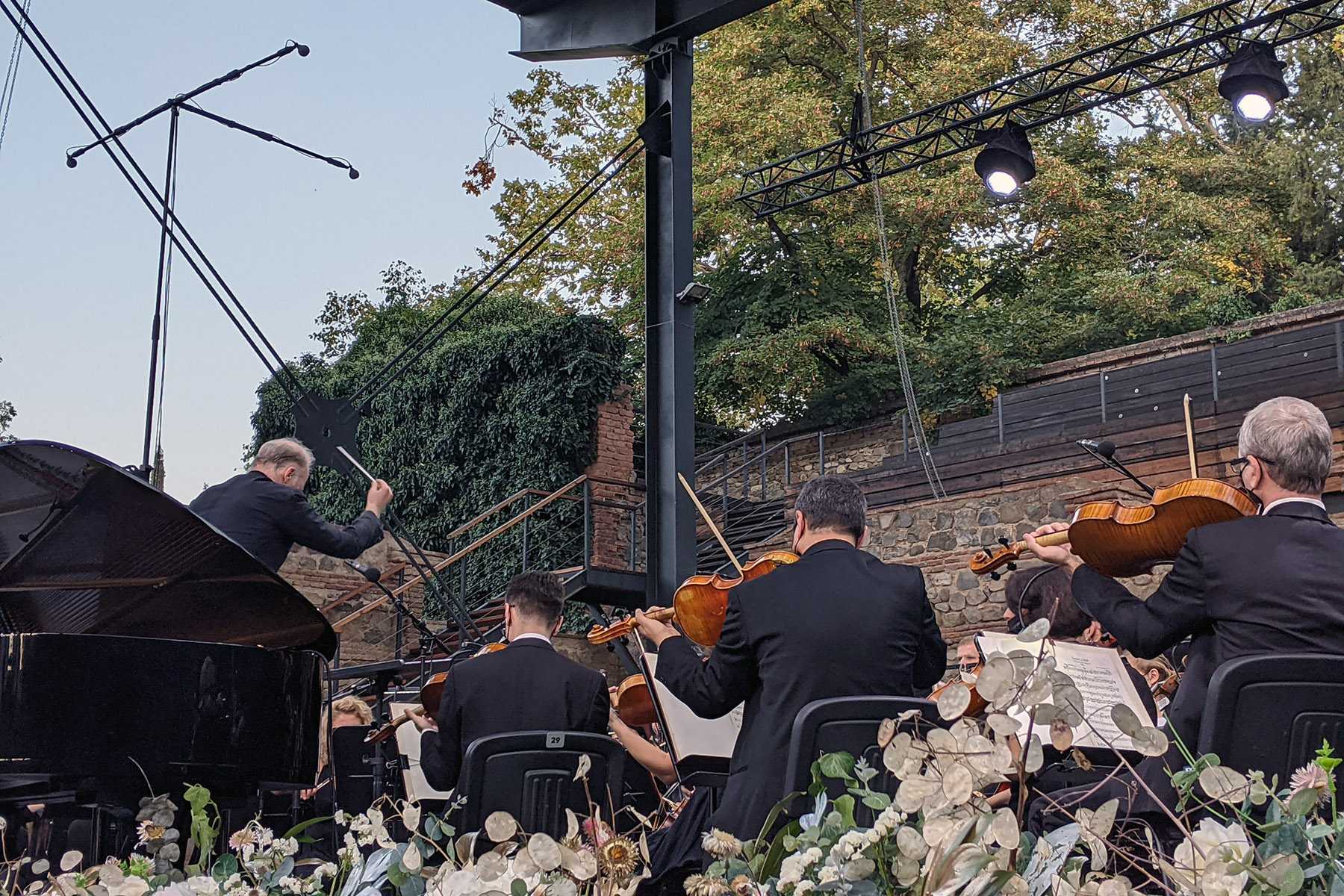 Gianandrea Noseda conducting the Georgian Philharmonic Orchestra performing at the Tsinandali Festival on the 16 September 2021. Photo: Peter Liakhov/OC Media.