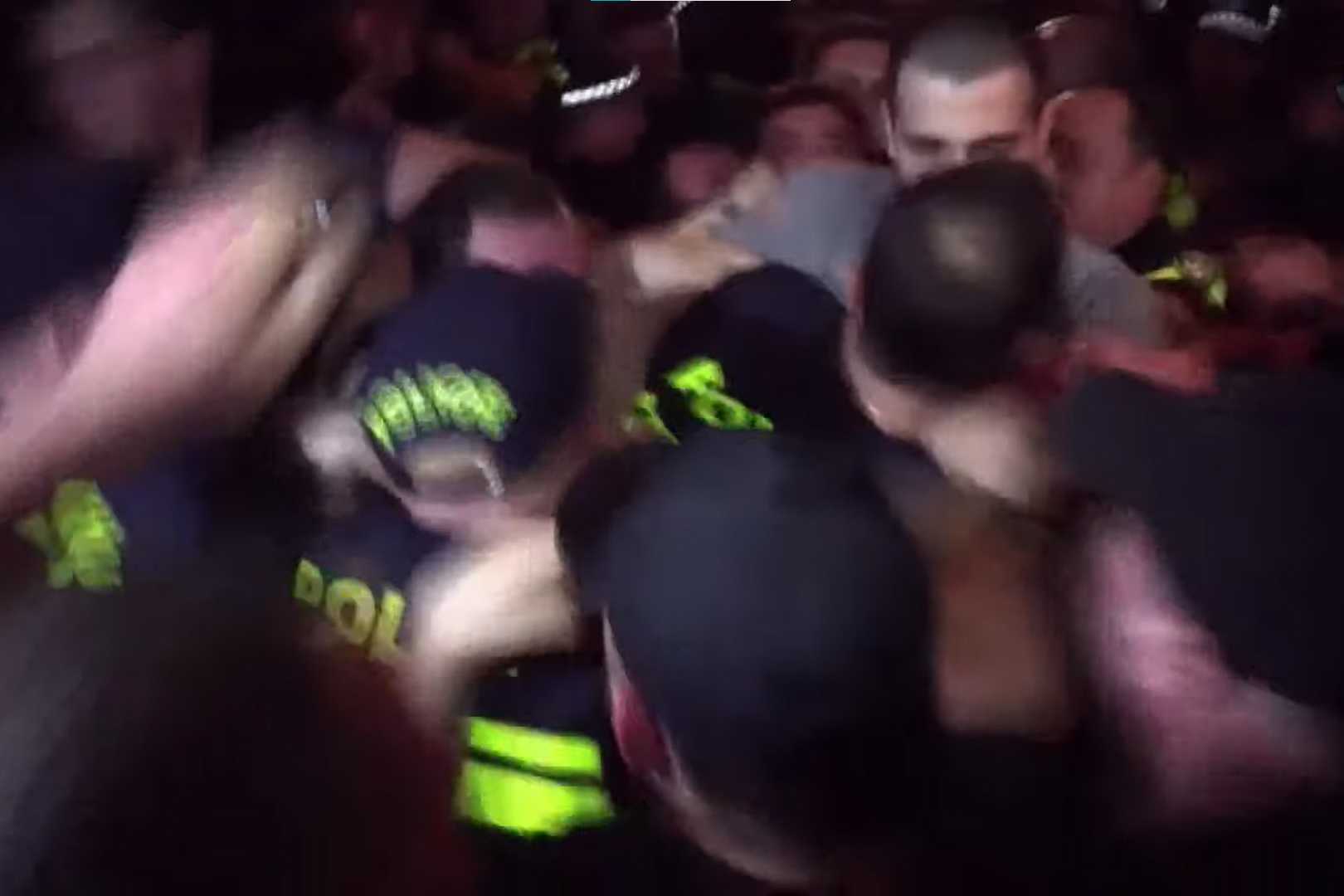 Supporters of Alt Info broadcasted the moment that Zurab Makharadze was arrested. 