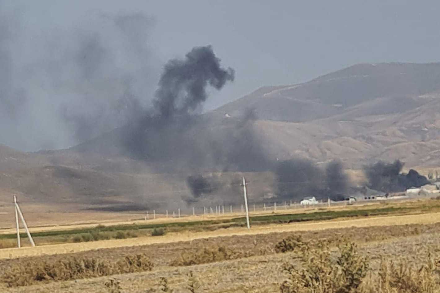 Azerbaijani strikes on Armenian positions. Source: Arman Tatoyan, former Human Rights Defender of Armenia/Facebook.