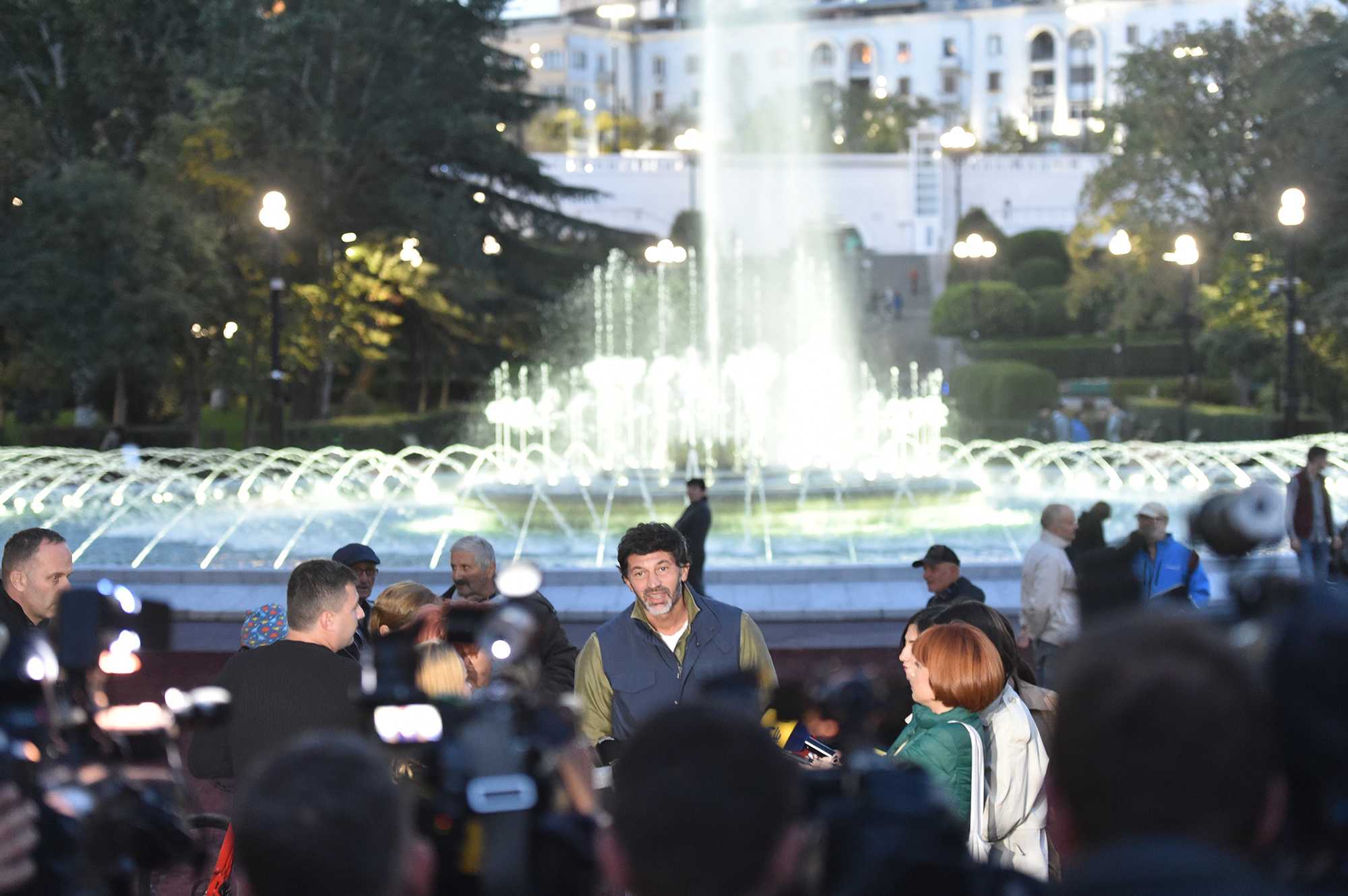 Tbilisi Mayor Kakha Kaladze reopening Vake Park on 12 October. Photo: Tbilisi City Hall.
