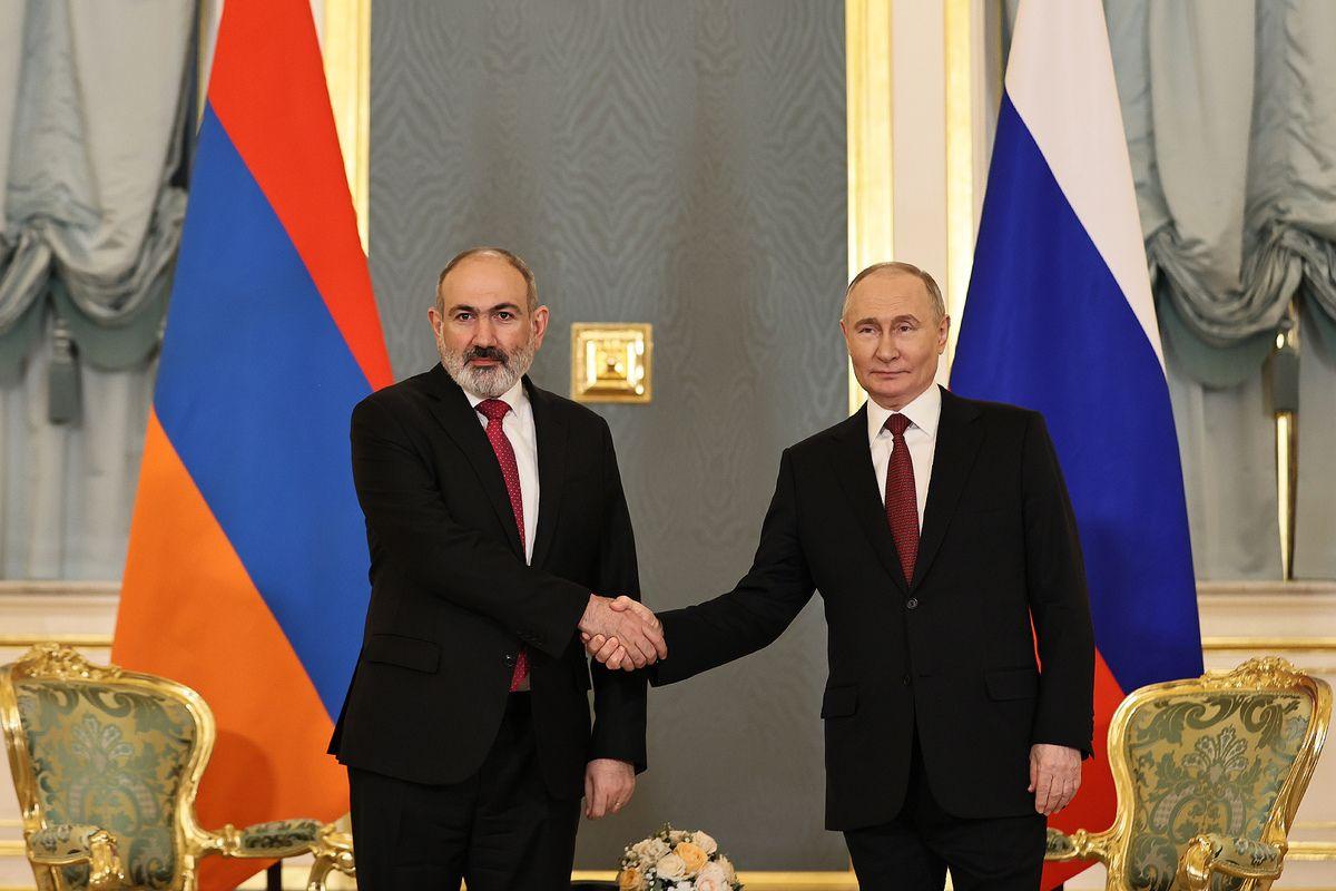 Pashinyan and Putin in Moscow on 8 May, 2024. Official photo.