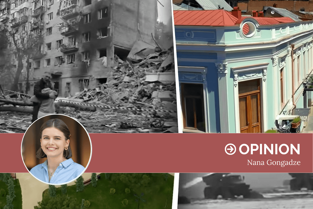 Screengrabs from a Georgian Dream campaign ad.