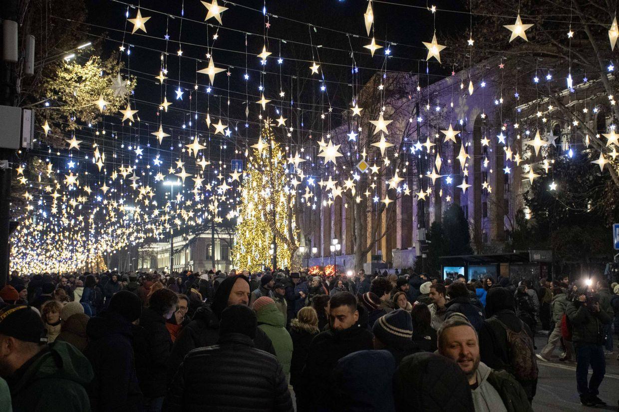 Georgia live updates | Protests continue as holiday season descends on Tbilisi