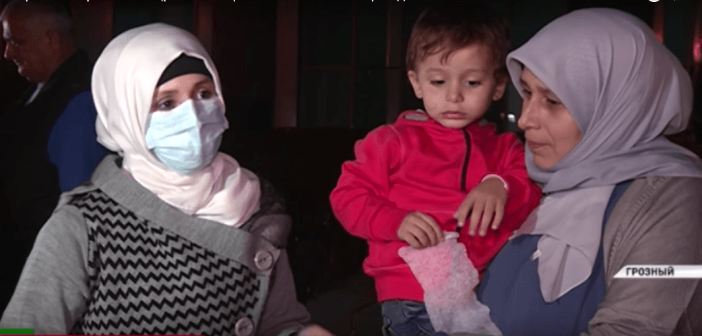 Women and children brought from Syria to Grozny