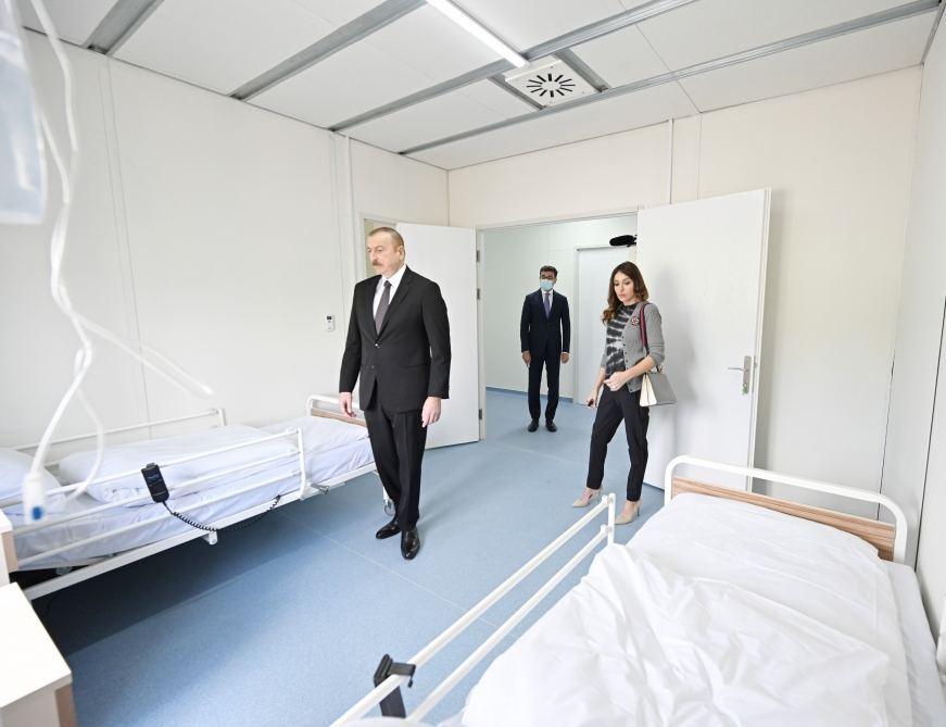 President Ilham Aliyev and Vice President Mehriban Aliyeva at the opening of Azerbaijan's first module hospital. Photo: president.az