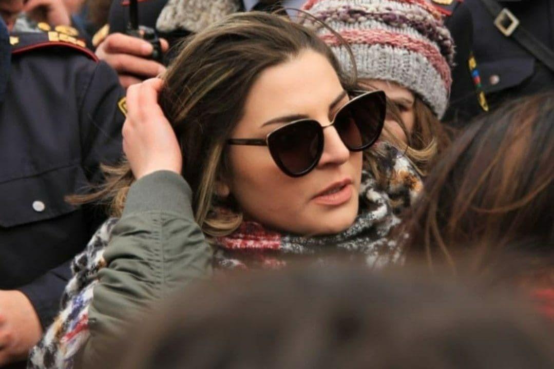 Narmin Shahmarzadeh at the International Women's Day march in Baku.