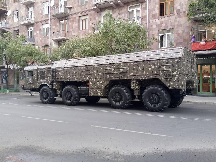 Iskander missiles on parade in Yerevan. Photo via Wikipedia.