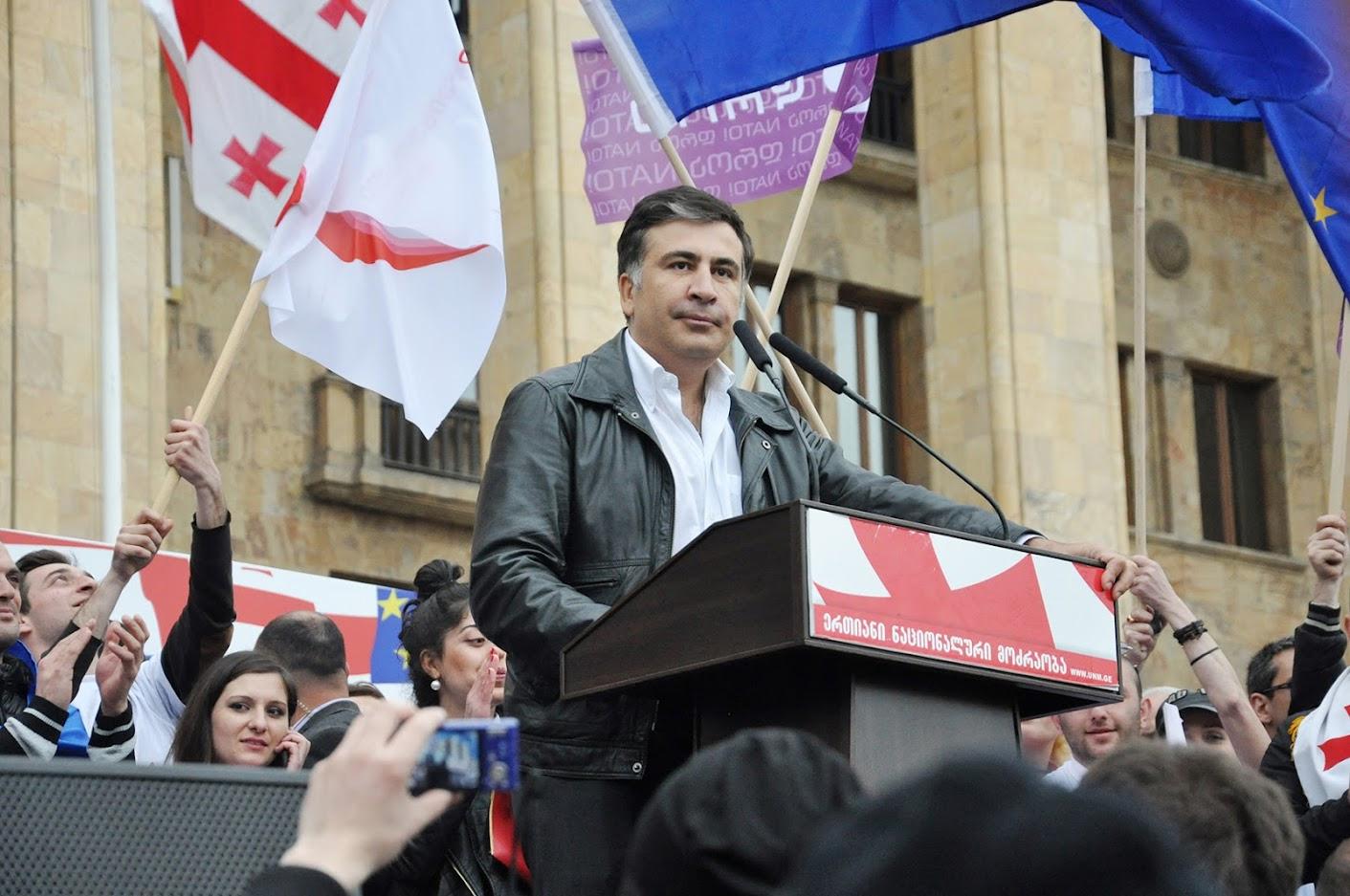 Mikheil Saakashvili in front of the Georgian Parliament in April 2013. Photo: Mariam Nikuradze/OC Media. 