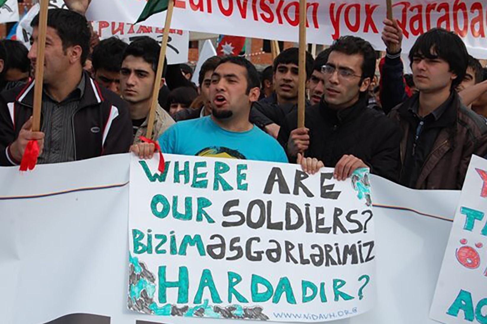 Protest in Baku, 8 April 2012. Photo: Ismi Shahzade/OC Media