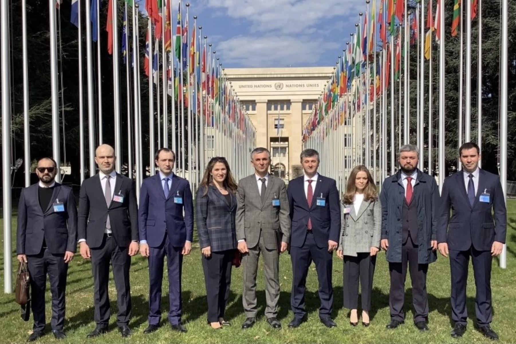 An Abkhazian delegation at a March 2021 session of the GID. Photo: Abkhazian Ministry of Foreign Affairs