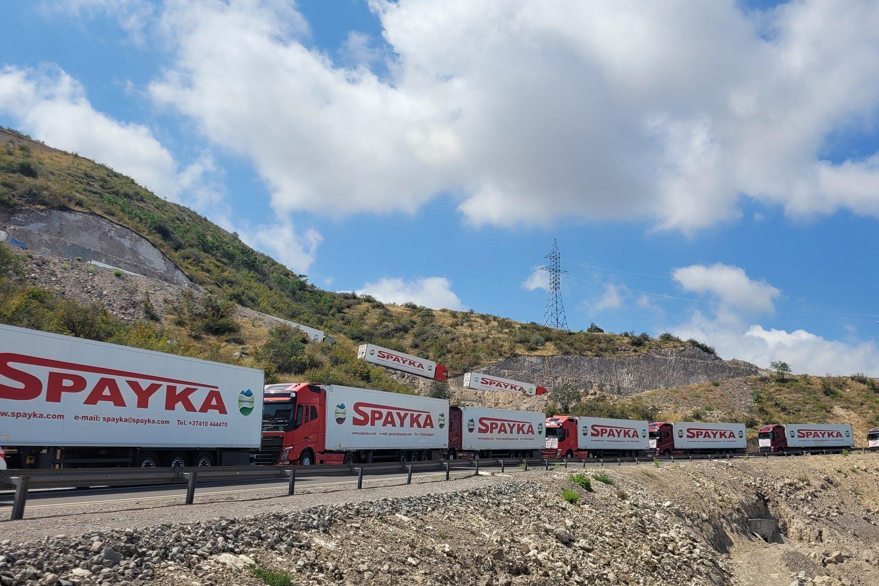 The French humanitarian aid convoy to Nagorno-Karabakh. Image via social media.