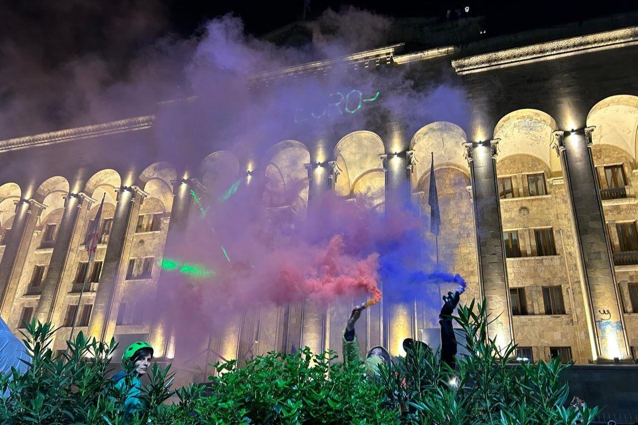 Protests against the foreign agent law in Tbilisi. Shota Kincha/OC Media.