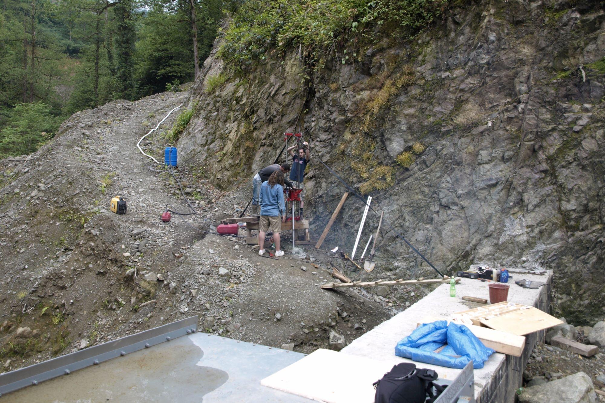 Staff of the Georgian Institute of Earth Sciences and National Seismic Monitoring Centre conduct a geological survey. Image: Ilia State University