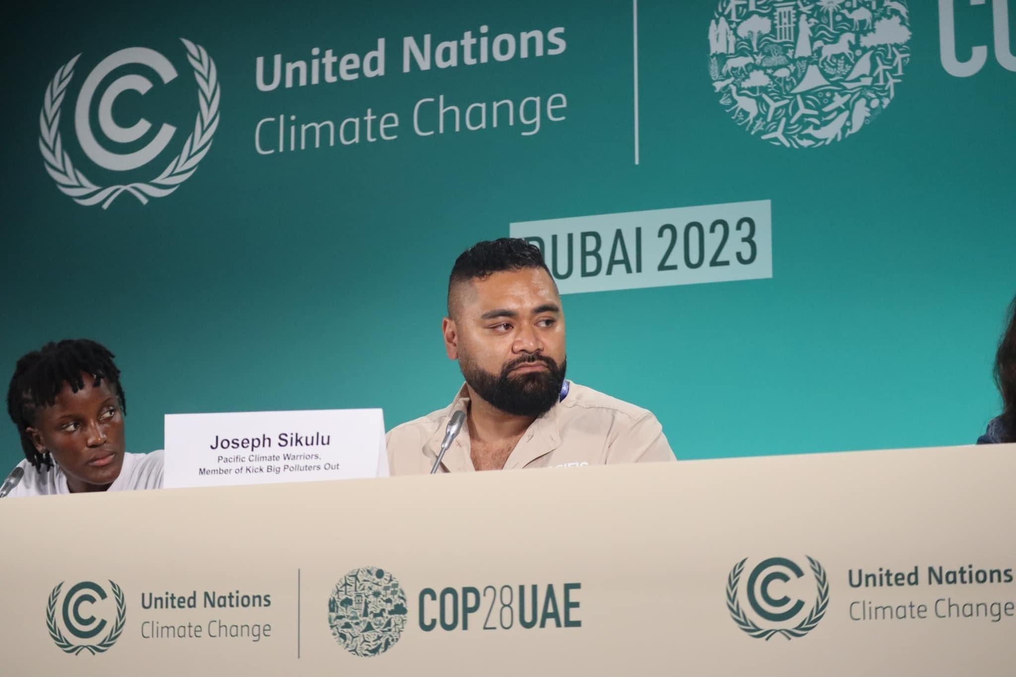 Joseph Sikulu at COP28. Official photo