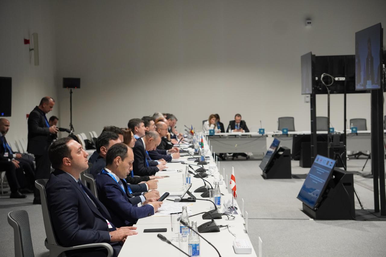 Ministers from Azerbaijan and Georgia gather with European Union counterparts on the sidelines of the COP29 summit in Baku to discuss a green energy corridor across the Black Sea. Victor Swezey/OC Media.