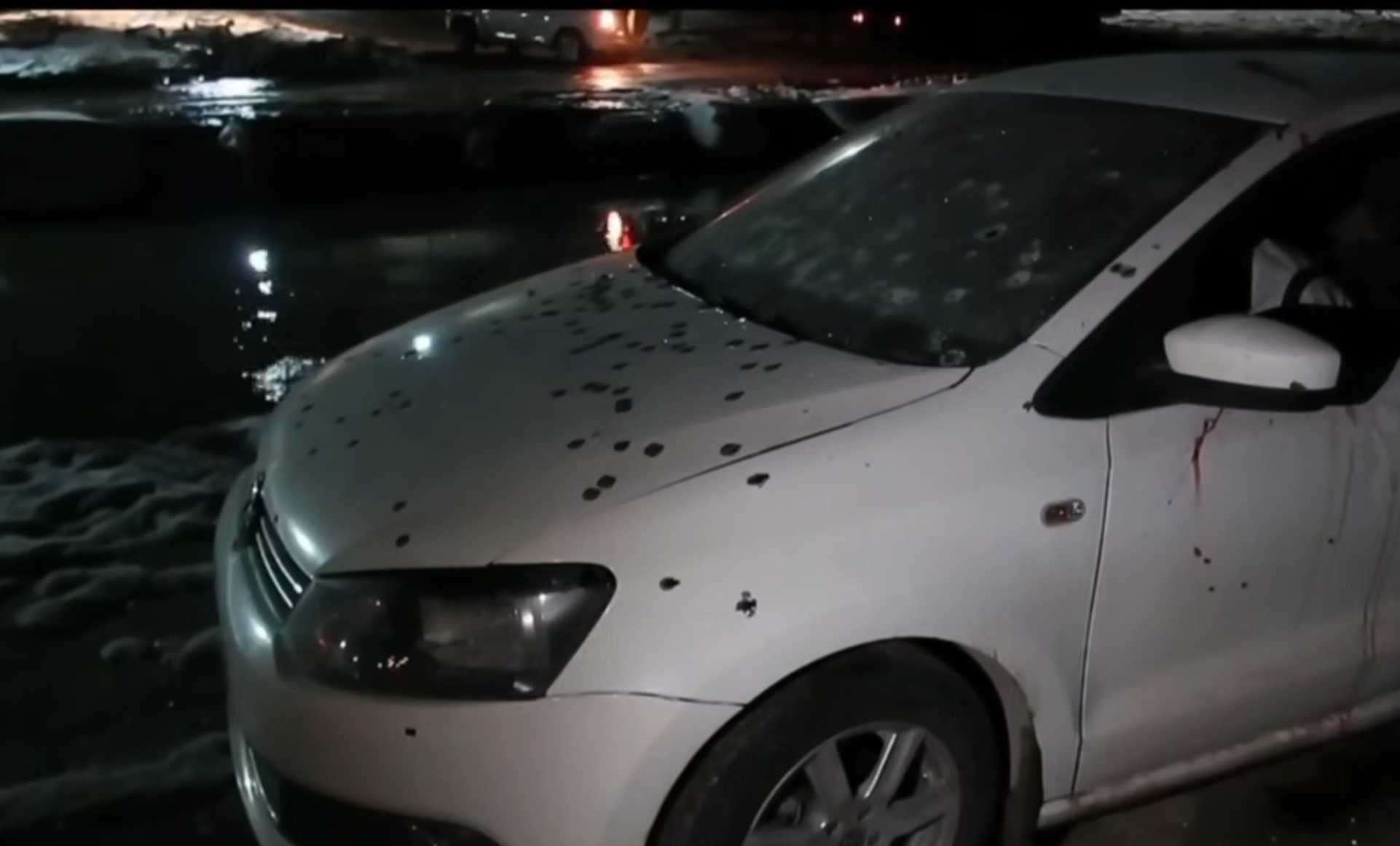 The car of the killed suspects. Photo: screenshot from official video