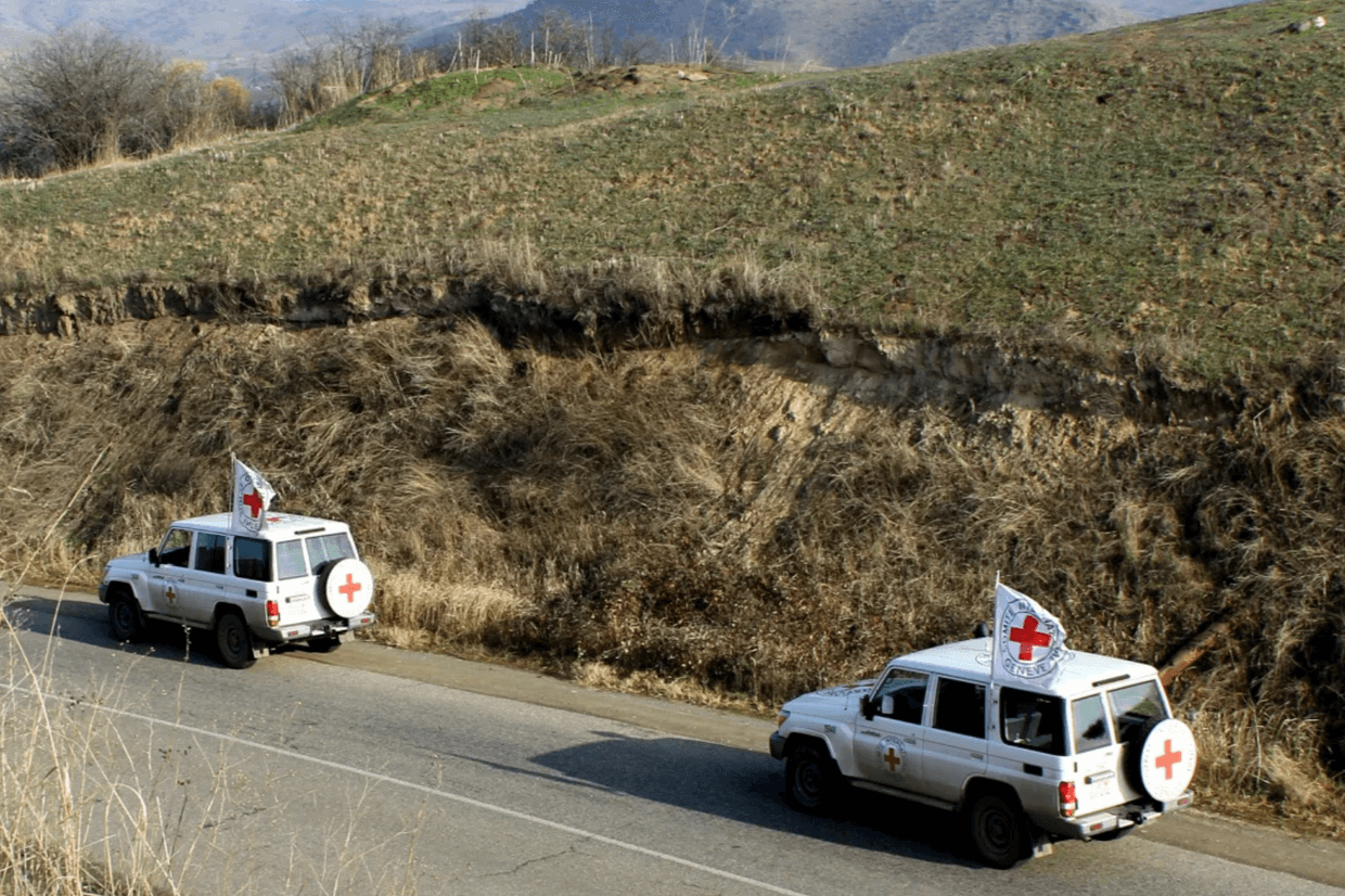 ICRC vehicles in Nagorno-Karabakh. Official image.