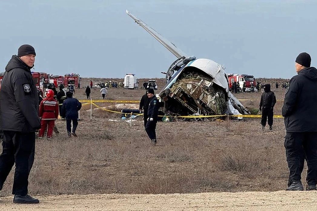 The aftermath of the deadly Azerbaijan Airlines crash in December 2024. Photo: TASS.