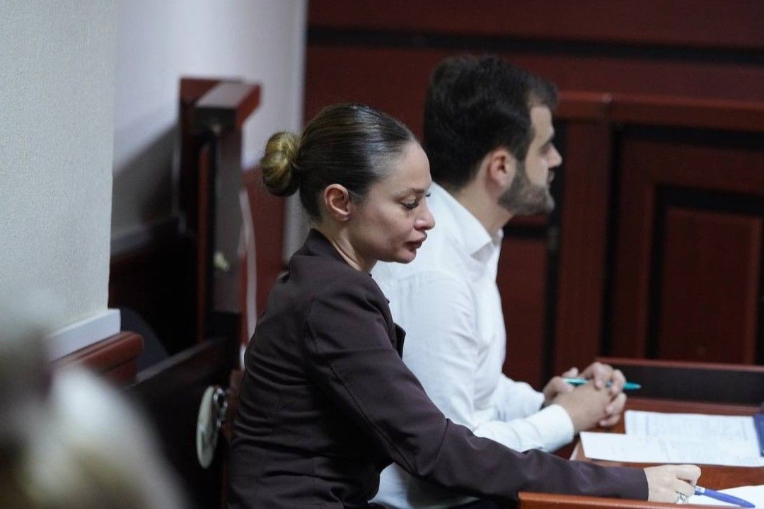 Albi Kordzaia during her trial. Photo: Netgazeti.