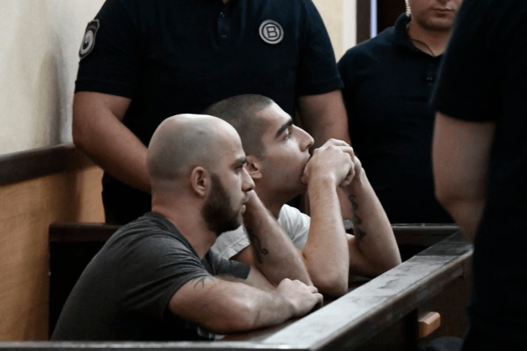 Daniel Mumladze and Guram Khutashvili in court. Photo: Formula.