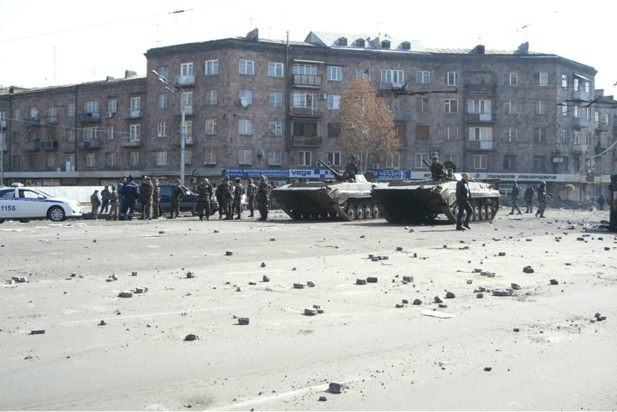 Yerevan after the deadly dispersal of protests in March 2008. Photo: Gegham Vardanyan/Media.am.